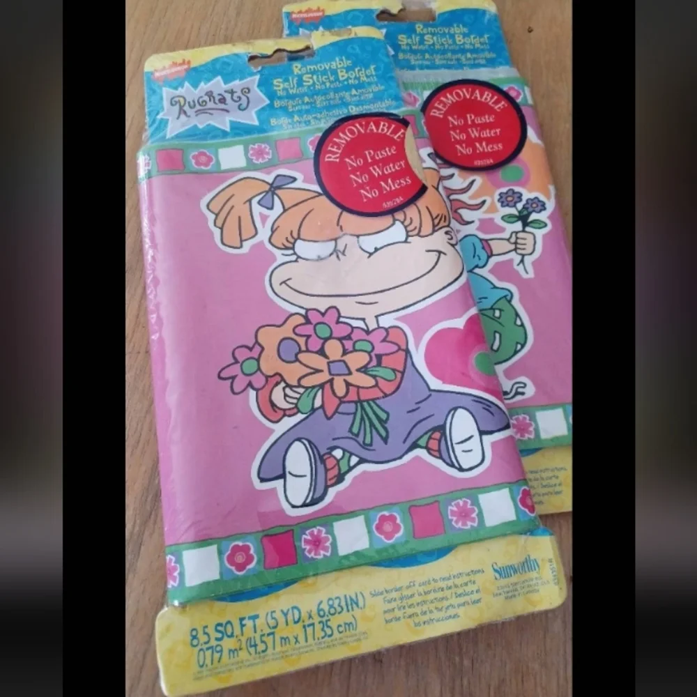 2 Vintage 90s Nickelodeon Rugrats removable sticker wallpaper boarder 10 yards